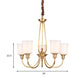 White Glass Cylinder Chandelier Light Colonialism 3/5 Lights Bedroom Pendant Lighting Fixture in Gold Clearhalo 'Ceiling Lights' 'Chandeliers' Lighting' options 1455690