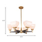 Colonialist Trapezoidal Chandelier Lighting Fixture 4/6 Heads Opal Glass Ceiling Pendant Light in Gold Clearhalo 'Ceiling Lights' 'Chandeliers' Lighting' options 1455715