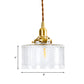 Drum Clear Textured Glass Pendant Colonialist 6"/8" W 1 Head Living Room Hanging Ceiling Light in Gold Clearhalo 'Ceiling Lights' 'Glass shade' 'Glass' 'Pendant Lights' 'Pendants' Lighting' 1455788