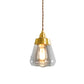 1 Bulb Down Lighting Pendant Colonial Restaurant Drop Lamp with Cone Clear Glass Shade in Gold Clearhalo 'Ceiling Lights' 'Glass shade' 'Glass' 'Pendant Lights' 'Pendants' Lighting' 1455792
