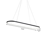 19.5"/27.5" W Dining Room LED Chandelier Minimalism Black Pendant Light with Elliptical Acrylic Frame Clearhalo 'Ceiling Lights' 'Chandeliers' 'Modern Chandeliers' 'Modern' Lighting' 1455829