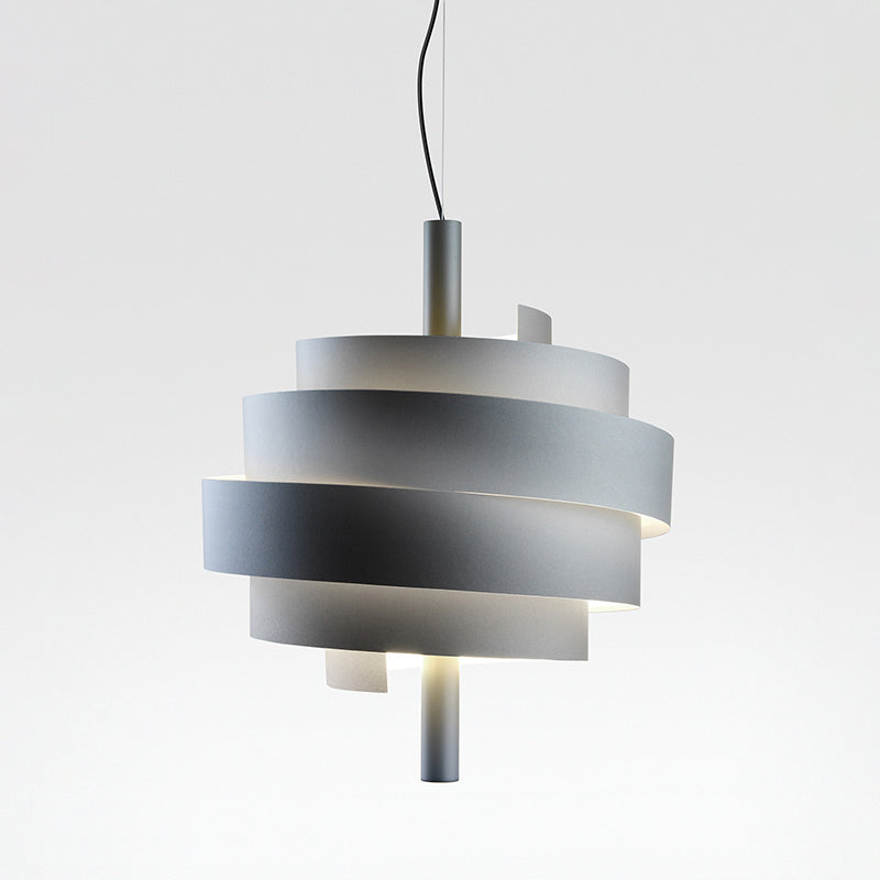 Pink/Green/White Twirling Pendant Lamp Modern Stylish 1 Bulb Metallic Hanging Light Fixture over Dining Table Clearhalo 'Ceiling Lights' 'Modern Pendants' 'Modern' 'Pendant Lights' 'Pendants' Lighting' 1455867