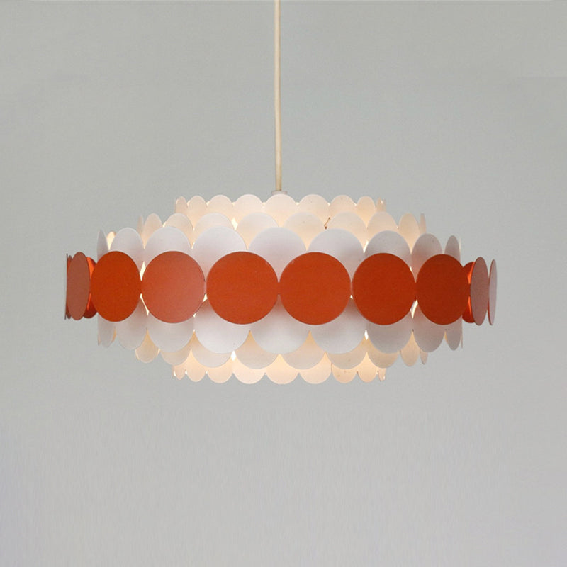 Red/Green Circle Tiers Chandelier Lamp Modernist 3-Light Metal Hanging Pendant Light for Living Room Clearhalo 'Ceiling Lights' 'Chandeliers' 'Modern Chandeliers' 'Modern' Lighting' 1455881