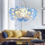 Hand-Worked Blooming LED Chandelier Modern Stylish Acrylic Blue/Purple Suspended Lighting Fixture, 21"/31" Wide Blue Clearhalo 'Ceiling Lights' 'Modern Pendants' 'Modern' 'Pendant Lights' 'Pendants' Lighting' 1455893