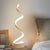 Minimalist Stylish Swirl LED Table Lamp Acrylic Bedroom Night Lighting in White with Plug In Cord White Clearhalo 'Lamps' 'Table Lamps' Lighting' 1455937