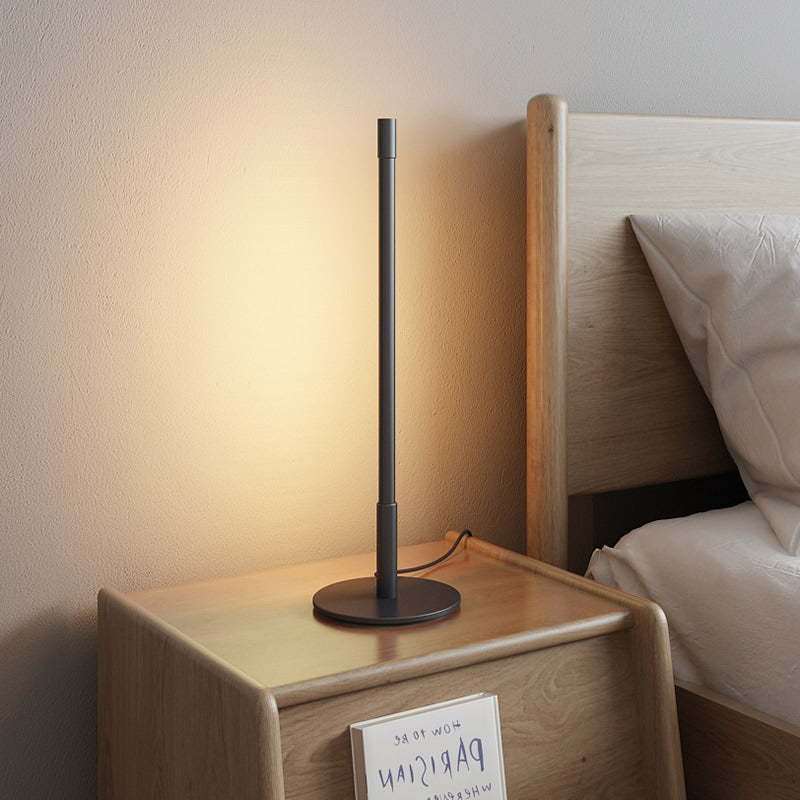 Plumb Rod Plug-In LED Night Light Simple Creative Bedside Table Lamp in Black, Warm/White Light Clearhalo 'Lamps' 'Table Lamps' Lighting' 1455948