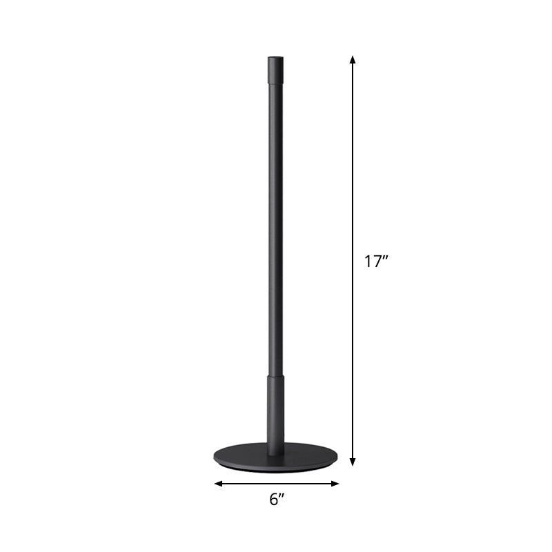 Plumb Rod Plug-In LED Night Light Simple Creative Bedside Table Lamp in Black, Warm/White Light Clearhalo 'Lamps' 'Table Lamps' Lighting' 1455951
