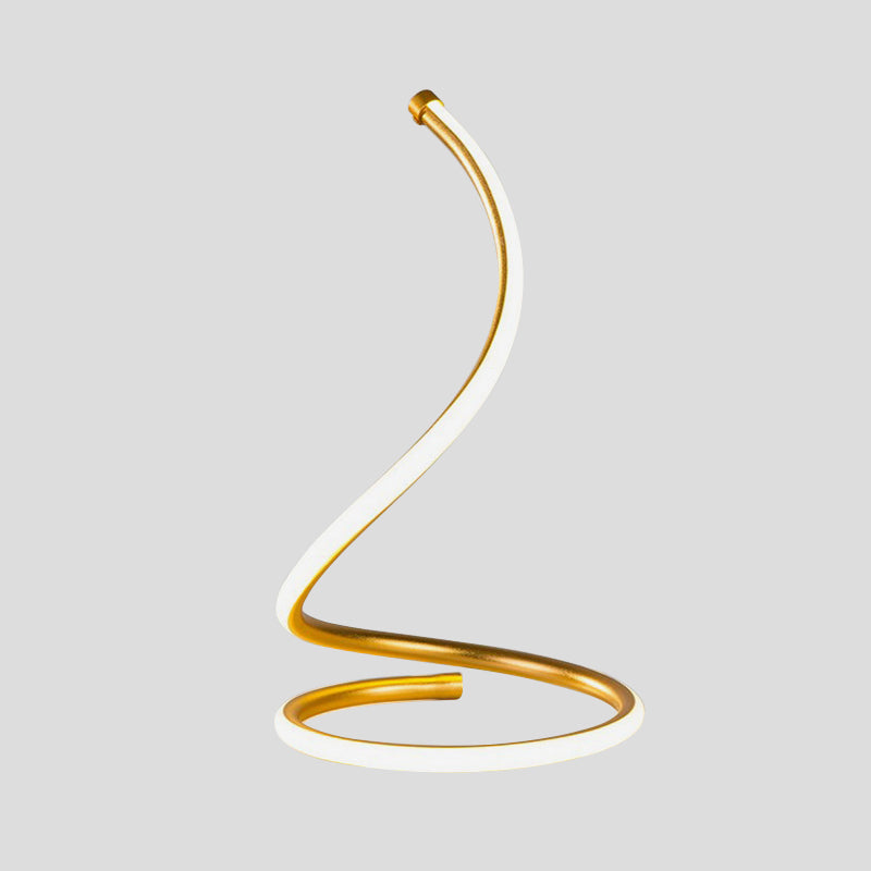 Spiral Silica Gel Night Light Simplicity Novelty Golden LED Table Lamp for Bedroom Clearhalo 'Lamps' 'Table Lamps' Lighting' 1455960