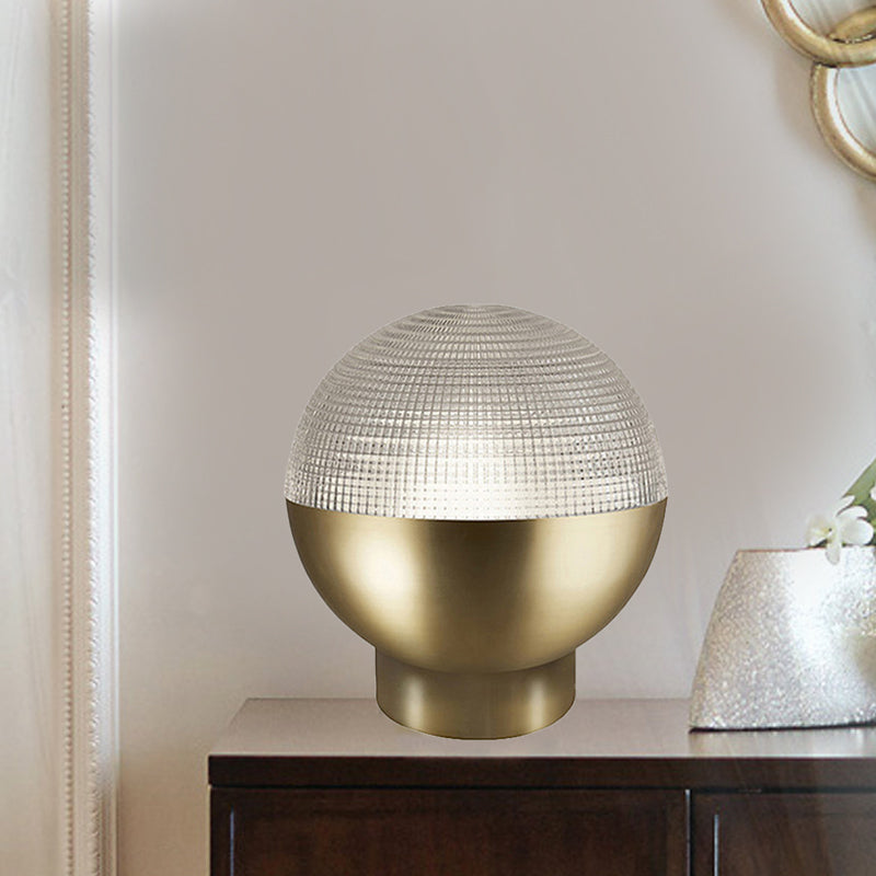 Simple Global Prismatic Glass Night Lamp 1 Head Table Lighting in Black/Gold for Living Room Clearhalo 'Lamps' 'Table Lamps' Lighting' 1456010