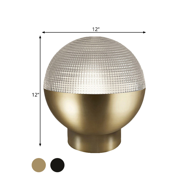 Simple Global Prismatic Glass Night Lamp 1 Head Table Lighting in Black/Gold for Living Room Clearhalo 'Lamps' 'Table Lamps' Lighting' 1456012