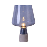 Truncated Cone Night Lighting Mid-Century Yellow/Blue Glass 1 Head Table Lamp with Open Top Design and Solid Concrete Base Clearhalo 'Lamps' 'Table Lamps' Lighting' 1456029