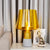 Truncated Cone Night Lighting Mid-Century Yellow/Blue Glass 1 Head Table Lamp with Open Top Design and Solid Concrete Base Yellow Clearhalo 'Lamps' 'Table Lamps' Lighting' 1456031