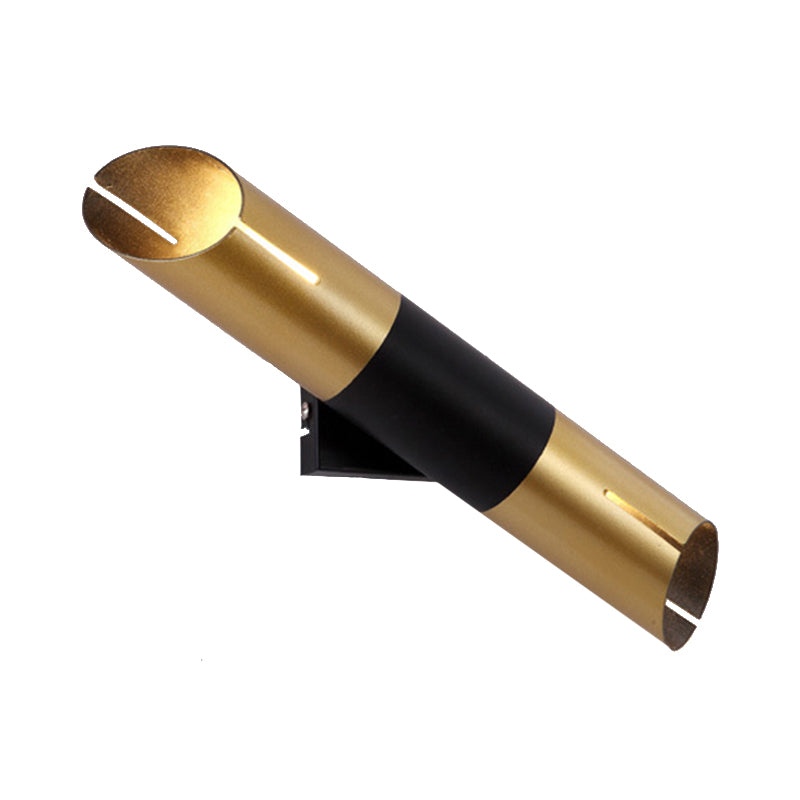 Rotatable Cylinder Wall Sconce Modern Stylish Metallic Integrated LED Golden Wall Lighting Fixture Clearhalo 'Cast Iron' 'Glass' 'Industrial' 'Modern wall lights' 'Modern' 'Tiffany' 'Traditional wall lights' 'Wall Lamps & Sconces' 'Wall Lights' Lighting' 145607