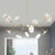 Postmodern Branched Chandelier Cognac Glass 12 Heads Living Room Pendant Light in Gold with Flared Shade Cognac Clearhalo 'Ceiling Lights' 'Chandeliers' 'Modern Chandeliers' 'Modern' Lighting' 1456117