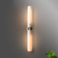 Linear Bathroom Vanity Sconce Light Colonial Frosted White Glass 2 Bulbs Gold Wall Lamp Fixture Clearhalo 'Vanity Lights' 'Wall Lights' Lighting' 1456270