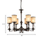 Beige Glass Black Chandelier Lamp Cylindrical 3/6/8 Heads Traditionalism Pendant Ceiling Light for Restaurant Clearhalo 'Ceiling Lights' 'Chandeliers' Lighting' options 1456360