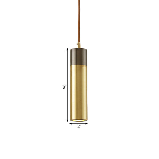Column Beer Bar Hanging Light Kit Metal 1-Light Postmodernist Ceiling Pendant in Brass-Black Clearhalo 'Ceiling Lights' 'Modern Pendants' 'Modern' 'Pendant Lights' 'Pendants' Lighting' 1456429