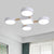 Nordic Branching Wood Ceiling Lighting LED Semi Flush Mount Light in White with Round-Square Shade for Bedroom White Clearhalo 'Ceiling Lights' 'Close To Ceiling Lights' 'Close to ceiling' 'Semi-flushmount' Lighting' 1456562
