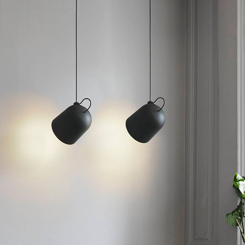 Black/White/Grey Moveable Dome Pendant Nordic 1 Bulb Metal Ceiling Suspension Lamp for Dining Room Clearhalo 'Ceiling Lights' 'Modern Pendants' 'Modern' 'Pendant Lights' 'Pendants' Lighting' 1456631