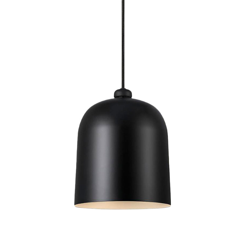 Black/White/Grey Moveable Dome Pendant Nordic 1 Bulb Metal Ceiling Suspension Lamp for Dining Room Clearhalo 'Ceiling Lights' 'Modern Pendants' 'Modern' 'Pendant Lights' 'Pendants' Lighting' 1456632