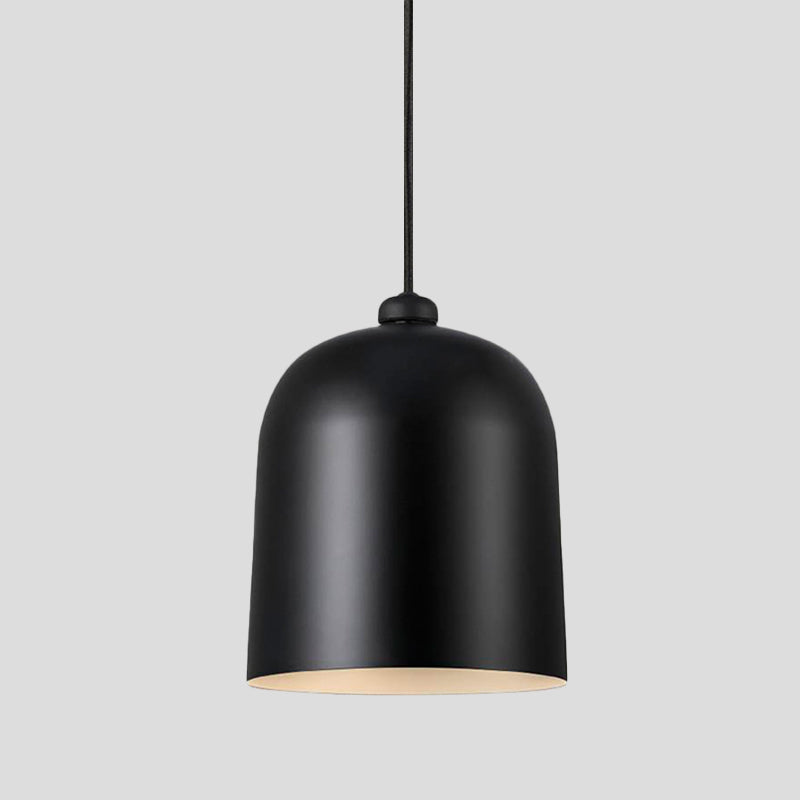 Black/White/Grey Moveable Dome Pendant Nordic 1 Bulb Metal Ceiling Suspension Lamp for Dining Room Clearhalo 'Ceiling Lights' 'Modern Pendants' 'Modern' 'Pendant Lights' 'Pendants' Lighting' 1456633