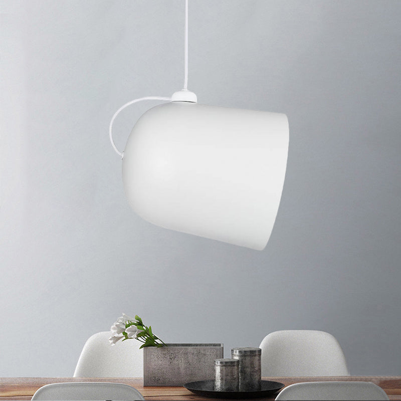 Black/White/Grey Moveable Dome Pendant Nordic 1 Bulb Metal Ceiling Suspension Lamp for Dining Room Clearhalo 'Ceiling Lights' 'Modern Pendants' 'Modern' 'Pendant Lights' 'Pendants' Lighting' 1456636