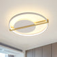 Minimalist LED Flush Mount Lighting Acrylic Black/White Circular Thin Ceiling Light with Gold Hoop Guard White-Gold Clearhalo 'Ceiling Lights' 'Close To Ceiling Lights' 'Close to ceiling' 'Flush mount' Lighting' 1456884