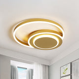 Crescent Bedroom Ceiling Light Acrylic Modern 18"/21.5" Wide LED Flush Mount Lamp in Gold