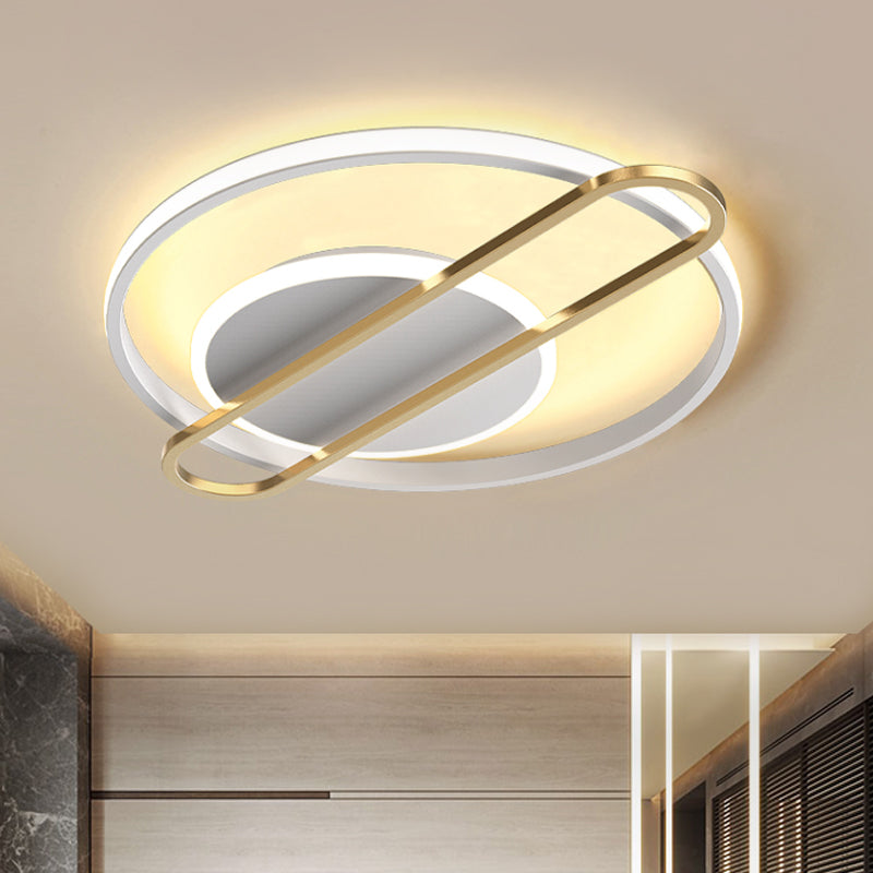 Black/Gold/White Circle Thin Flush Mount Modernist Aluminum 16.5"/20.5" Wide LED Ceiling Flush Light Fixture - White - Clearhalo - 'Ceiling Lights' - 'Close To Ceiling Lights' - 'Close to ceiling' - 'Flush mount' - Lighting' - 1456905