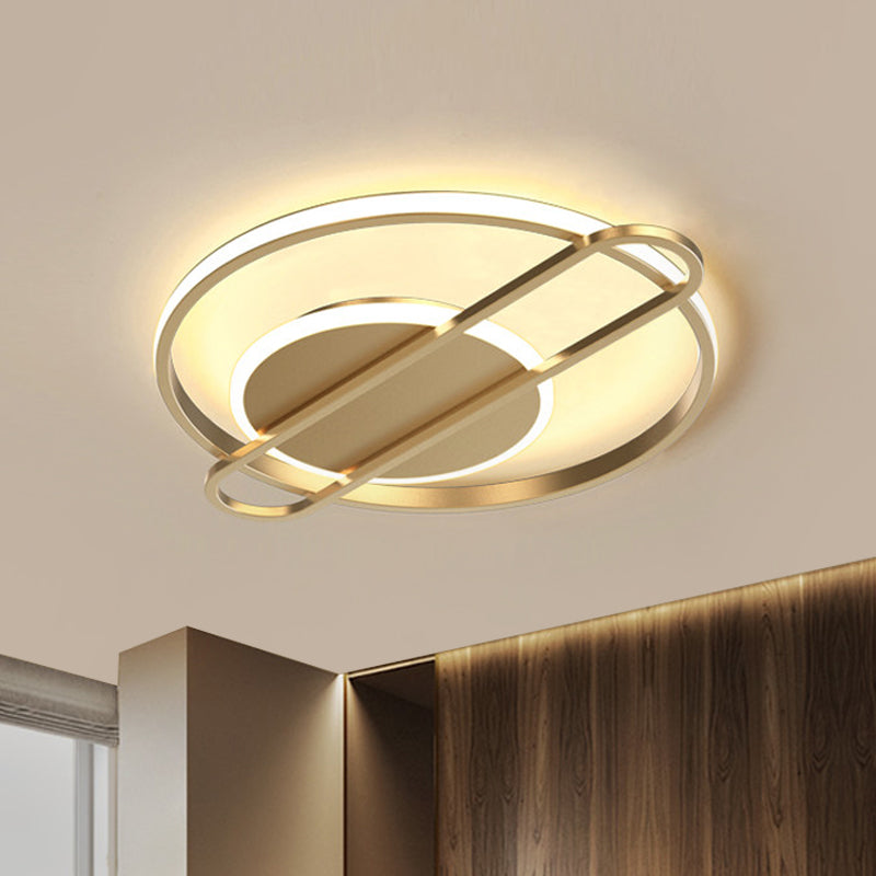 Black/Gold/White Circle Thin Flush Mount Modernist Aluminum 16.5"/20.5" Wide LED Ceiling Flush Light Fixture - Gold - Clearhalo - 'Ceiling Lights' - 'Close To Ceiling Lights' - 'Close to ceiling' - 'Flush mount' - Lighting' - 1456909