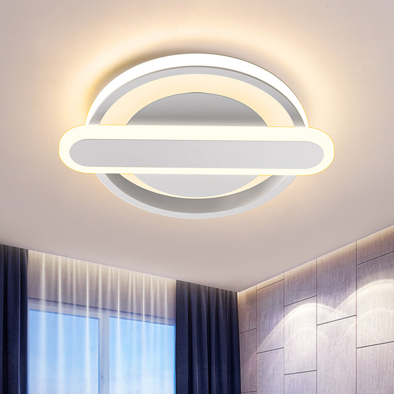 Small Circle and Oval Flushmount Modern Metal Black/White/Gold LED Ceiling Lighting for Corridor Clearhalo 'Ceiling Lights' 'Close To Ceiling Lights' 'Close to ceiling' 'Flush mount' Lighting' 1456933