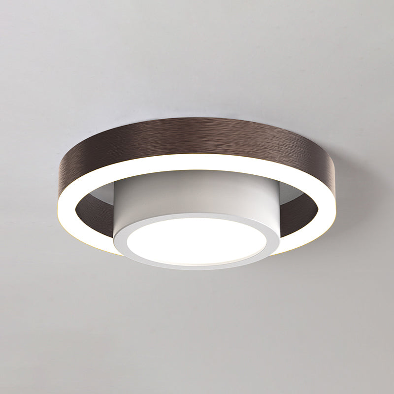 Dual Hoop Small Acrylic Ceiling Flush Nordic Black/Coffee/Gold LED Flush Mount Lighting for Hallway