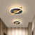 Small Disk Thin Flush Light Fixture Retro Style Metal Black/White and Gold LED Close to Ceiling Lamp Black-Gold Clearhalo 'Ceiling Lights' 'Close To Ceiling Lights' 'Close to ceiling' 'Flush mount' Lighting' 1456953