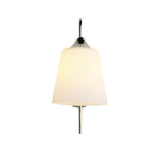 Bell Milk Glass Sconce Light Modernist 1 Light Chrome Wall Mounted Lamp with Curved Arm Clearhalo 'Cast Iron' 'Glass' 'Industrial' 'Modern wall lights' 'Modern' 'Tiffany' 'Traditional wall lights' 'Wall Lamps & Sconces' 'Wall Lights' Lighting' 145707