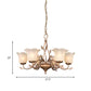 Coffee 3/6/8 Bulbs Chandelier Lamp Vintage Frosted Glass Blossom Hanging Ceiling Light with Leaf Decor Clearhalo 'Ceiling Lights' 'Chandeliers' Lighting' options 1457140