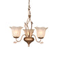 Coffee 3/6/8 Bulbs Chandelier Lamp Vintage Frosted Glass Blossom Hanging Ceiling Light with Leaf Decor Clearhalo 'Ceiling Lights' 'Chandeliers' Lighting' options 1457144