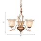 Coffee 3/6/8 Bulbs Chandelier Lamp Vintage Frosted Glass Blossom Hanging Ceiling Light with Leaf Decor Clearhalo 'Ceiling Lights' 'Chandeliers' Lighting' options 1457145
