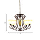 Pyramid Living Room Chandelier Lighting Antique Beige Glass 6/8 Heads Brown Suspension Light Clearhalo 'Ceiling Lights' 'Chandeliers' Lighting' options 1457159