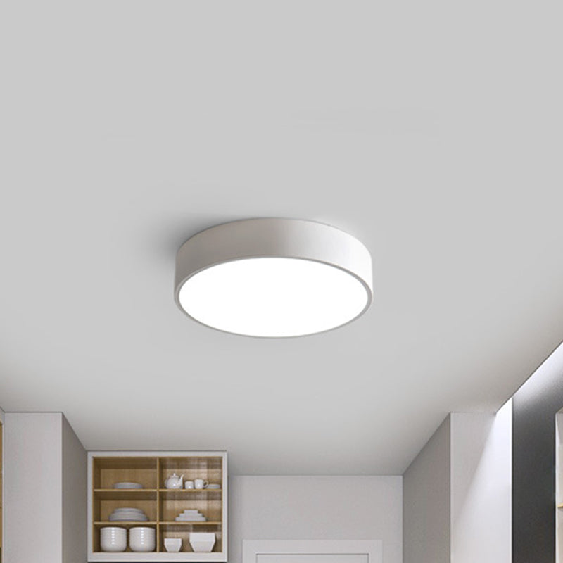 Bedroom LED Flush Mounted Lamp Simple Pink/Black/White Ceiling Light with Round Acrylic Shade, 12"/16" Dia - Clearhalo - 'Ceiling Lights' - 'Close To Ceiling Lights' - 'Close to ceiling' - 'Flush mount' - Lighting' - 1457237
