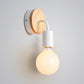 Nordic Stylish Bare Bulb Wall Light Sconce Metal and Wood 1 Light Bedroom Wall Lamp with Curved Arm in White Clearhalo 'Cast Iron' 'Glass' 'Industrial' 'Modern wall lights' 'Modern' 'Tiffany' 'Traditional wall lights' 'Wall Lamps & Sconces' 'Wall Lights' Lighting' 145724
