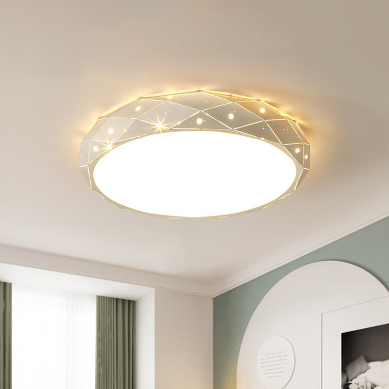Laser Cut Rounded Acrylic Ceiling Flush Nordic White 18"/21.5" Wide Integrated LED Flush Mount Lighting Fixture for Bedroom - Clearhalo - 'Ceiling Lights' - 'Close To Ceiling Lights' - 'Close to ceiling' - 'Flush mount' - Lighting' - 1457243