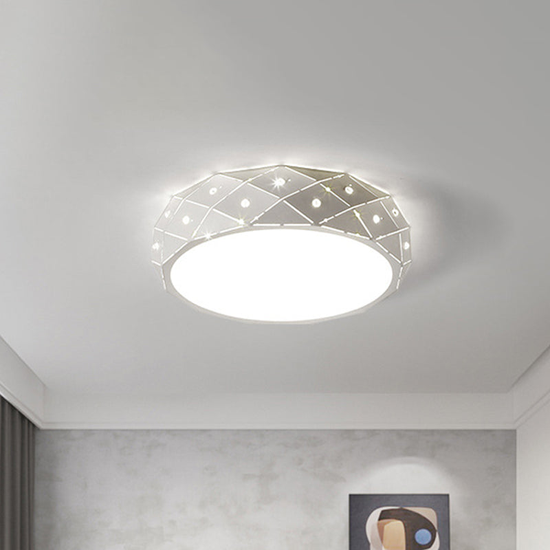 Laser Cut Rounded Acrylic Ceiling Flush Nordic White 18"/21.5" Wide Integrated LED Flush Mount Lighting Fixture for Bedroom - White - Clearhalo - 'Ceiling Lights' - 'Close To Ceiling Lights' - 'Close to ceiling' - 'Flush mount' - Lighting' - 1457244
