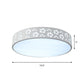 Iron Carved Drum Ceiling Lighting Modernist White LED Flush-Mount Light Fixture with Recessed Diffuser, 12"/16"/19.5" Dia Clearhalo 'Ceiling Lights' 'Close To Ceiling Lights' 'Close to ceiling' 'Flush mount' Lighting' 1457253