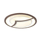 Thin Circle Bedroom Ceiling Flush Nordic Iron 18"/21.5" W LED Flush Light Fixture in Coffee with Gull Pattern, Warm/White Light Clearhalo 'Ceiling Lights' 'Close To Ceiling Lights' 'Close to ceiling' 'Flush mount' Lighting' 1457332