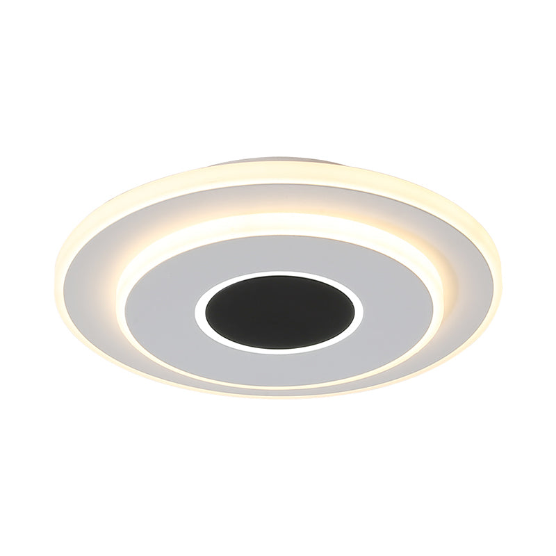 Nordic Mini Square/Round Thin Flushmount Acrylic Corridor LED Ceiling Lighting in Warm/White Light, Black-White Clearhalo 'Ceiling Lights' 'Close To Ceiling Lights' 'Close to ceiling' 'Flush mount' Lighting' 1457350