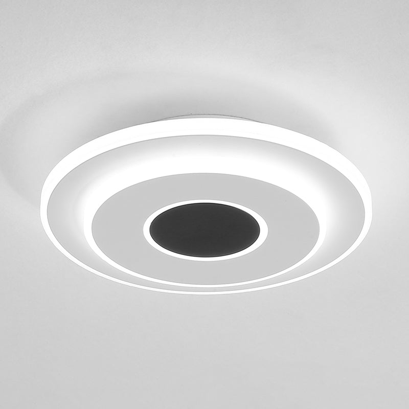 Nordic Mini Square/Round Thin Flushmount Acrylic Corridor LED Ceiling Lighting in Warm/White Light, Black-White Clearhalo 'Ceiling Lights' 'Close To Ceiling Lights' 'Close to ceiling' 'Flush mount' Lighting' 1457351