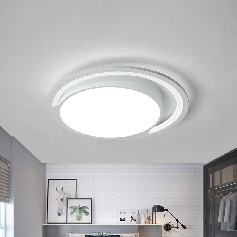 Acrylic Round Surface Ceiling Light Minimalism White 16"/19.5" Wide LED Flush-Mount Light Fixture with Handgrip Clearhalo 'Ceiling Lights' 'Close To Ceiling Lights' 'Close to ceiling' 'Flush mount' Lighting' 1457384