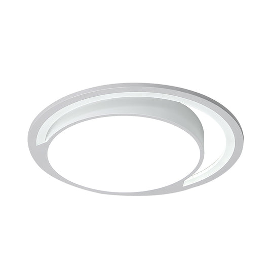 Acrylic Round Surface Ceiling Light Minimalism White 16"/19.5" Wide LED Flush-Mount Light Fixture with Handgrip Clearhalo 'Ceiling Lights' 'Close To Ceiling Lights' 'Close to ceiling' 'Flush mount' Lighting' 1457385