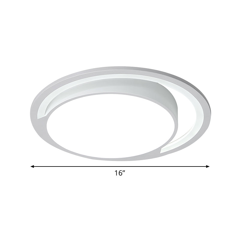 Acrylic Round Surface Ceiling Light Minimalism White 16"/19.5" Wide LED Flush-Mount Light Fixture with Handgrip Clearhalo 'Ceiling Lights' 'Close To Ceiling Lights' 'Close to ceiling' 'Flush mount' Lighting' 1457386