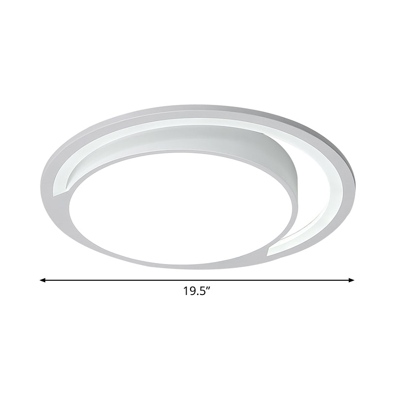 Acrylic Round Surface Ceiling Light Minimalism White 16"/19.5" Wide LED Flush-Mount Light Fixture with Handgrip Clearhalo 'Ceiling Lights' 'Close To Ceiling Lights' 'Close to ceiling' 'Flush mount' Lighting' 1457387